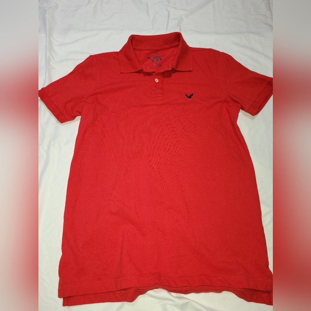 American Eagle Outfitters Vibrant Red Polo Shirt